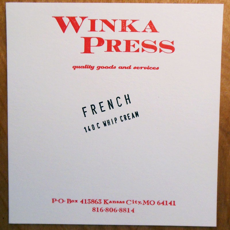 Red ink Whipcream cardstock